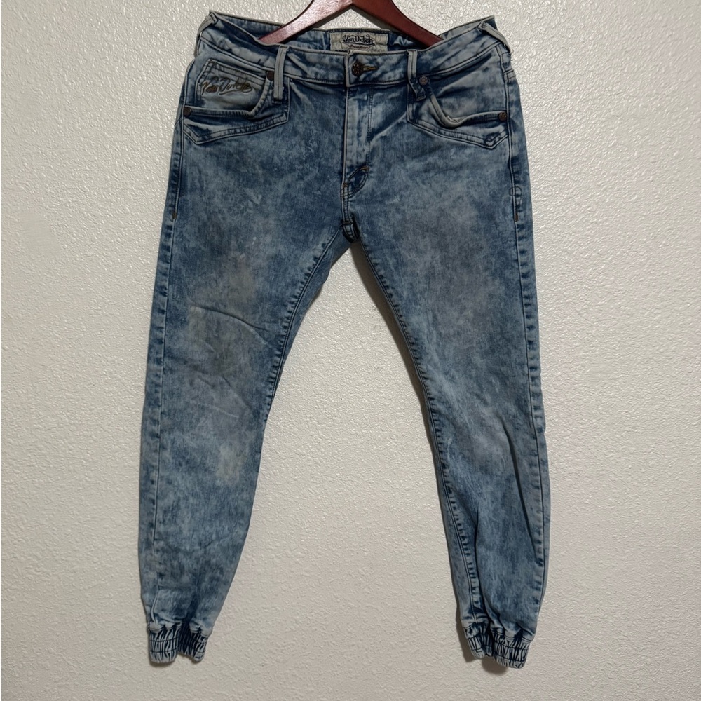 Von Dutch Men's Skinny Jeans - Acid Wash Blue